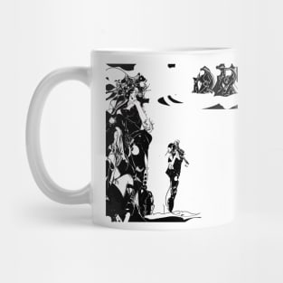 Black and White Magic. Science fiction female figure art. Mug